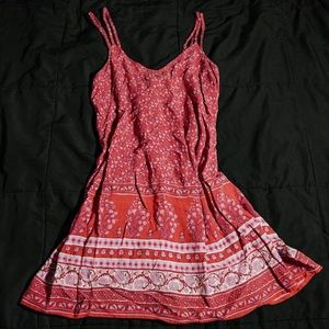 American Eagle Red Patterned Dress